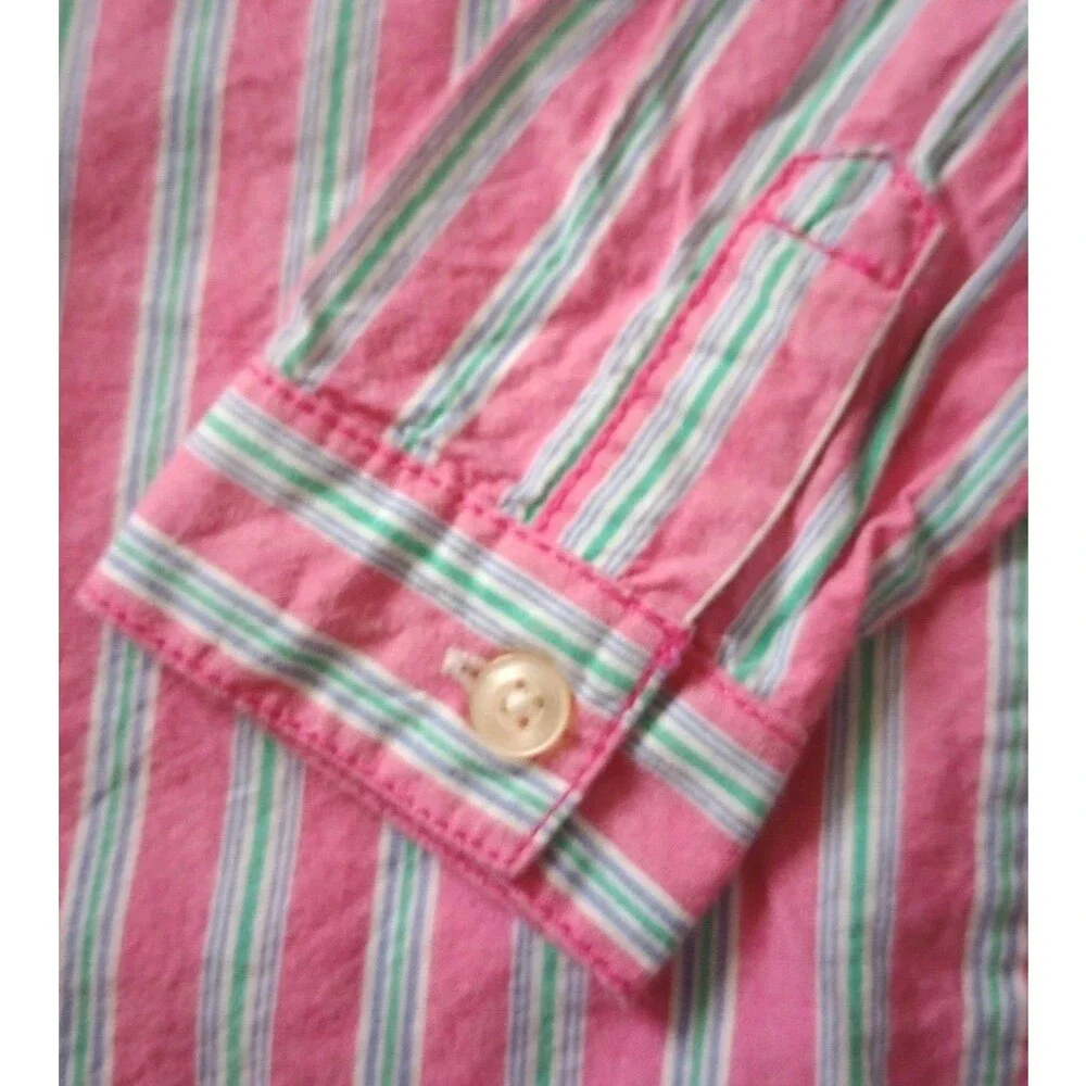 Carters Pink Striped Button Down Top sz 2T Toddler Girl